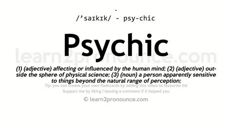 psychic pronunciation|psychic adjective notes.